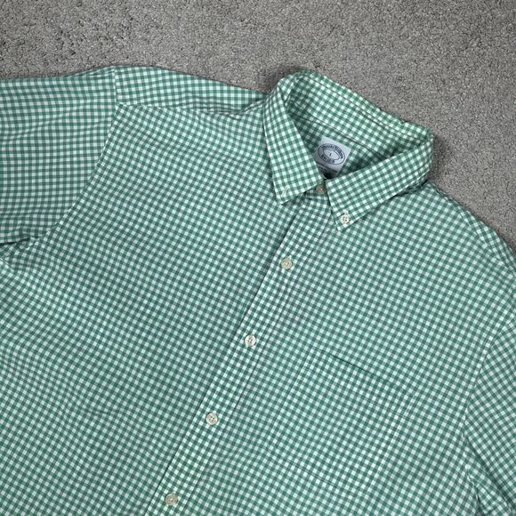 Brooks Brothers Shirt Mens Large Slim Fit Gingham Plaid Easter *See Description* - Picture 1 of 13